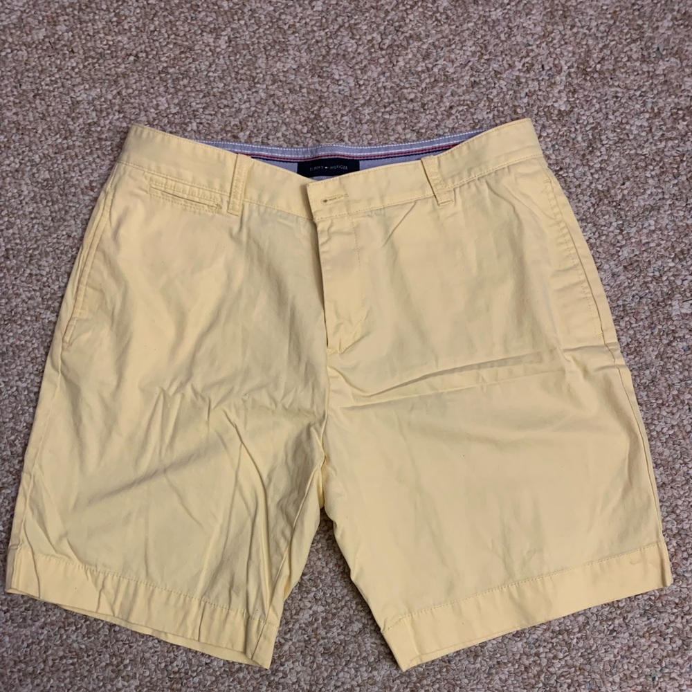 Tommy Hilfiger, waist 34, yellow shorts, 100% cotton
